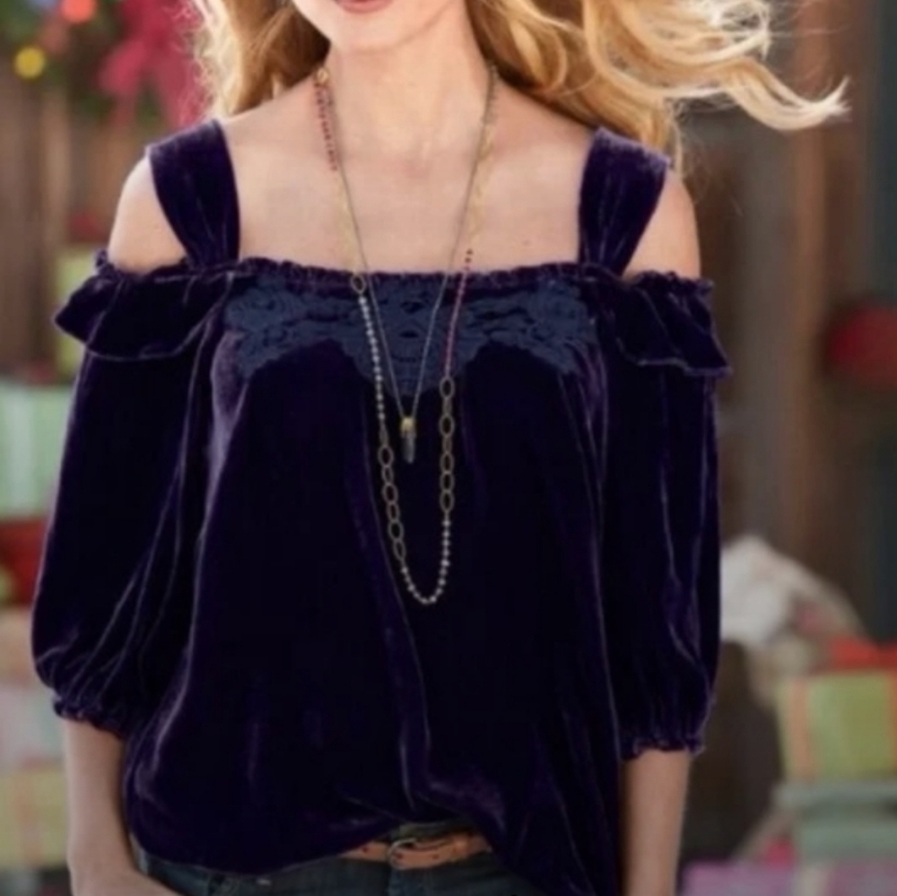 Sundance Veronika Purple Velvet top
